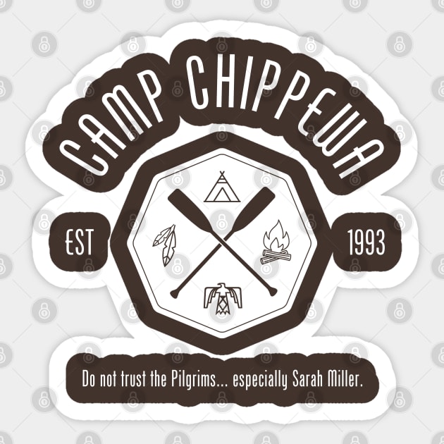 Camp Chippewa - Wednesday Addams Sticker by NinthStreetShirts